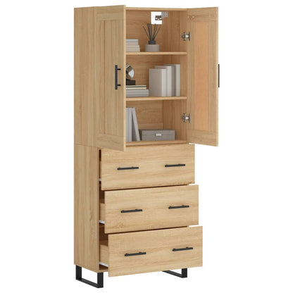 Highboard Sonoma-Eiche 69,5x34x180 cm Holzwerkstoff