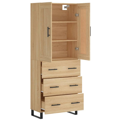 Highboard Sonoma-Eiche 69,5x34x180 cm Holzwerkstoff