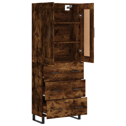 Highboard Räuchereiche 69,5x34x180 cm Holzwerkstoff