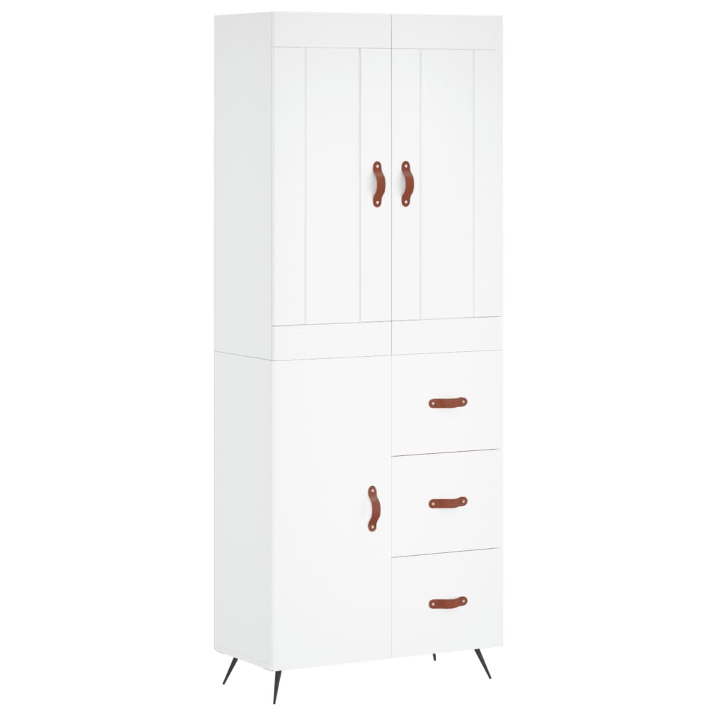 Highboard Weiß 69,5x34x180 cm Holzwerkstoff