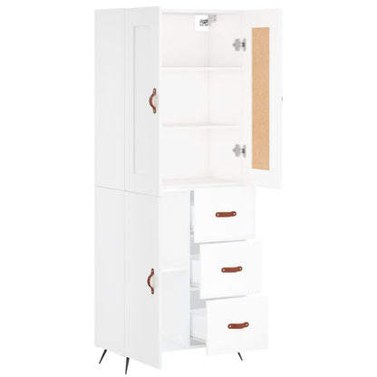 Highboard Weiß 69,5x34x180 cm Holzwerkstoff