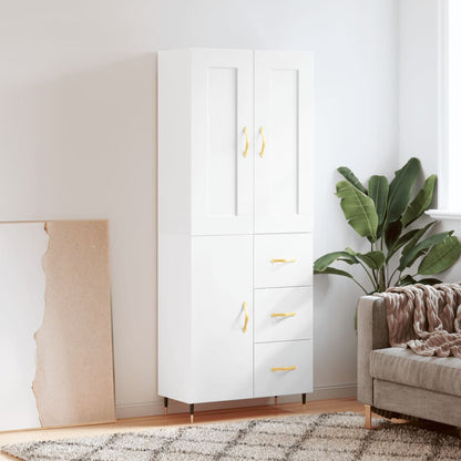 Highboard Weiß 69,5x34x180 cm Holzwerkstoff