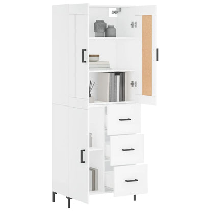 Highboard Weiß 69,5x34x180 cm Holzwerkstoff