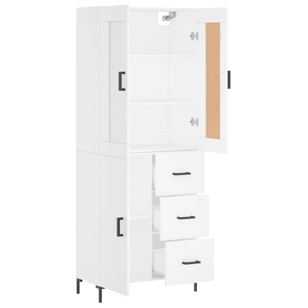 Highboard Weiß 69,5x34x180 cm Holzwerkstoff