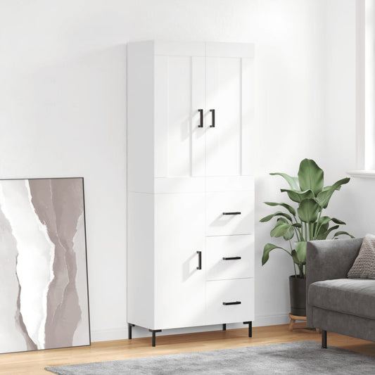 Highboard Weiß 69,5x34x180 cm Holzwerkstoff