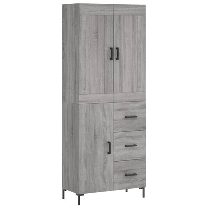 Highboard Grau Sonoma 69,5x34x180 cm Holzwerkstoff