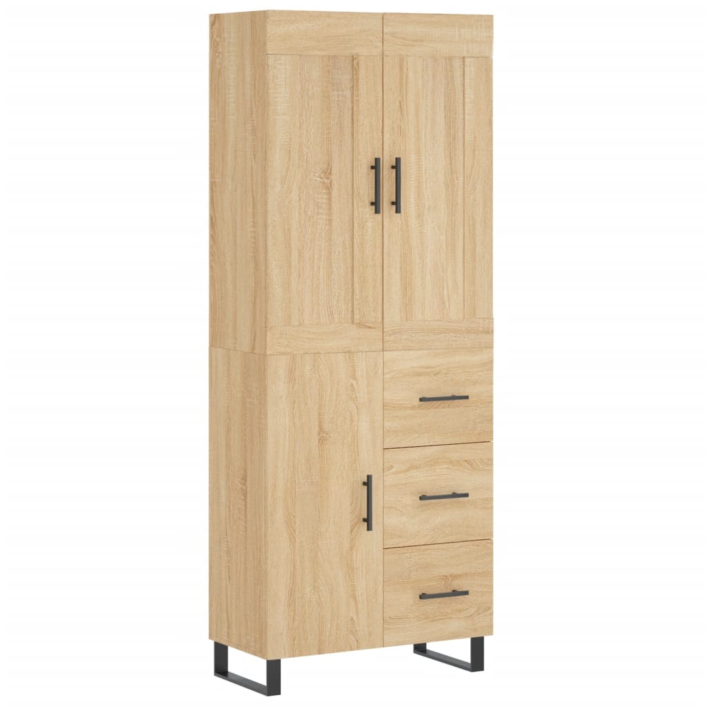 Highboard Sonoma-Eiche 69,5x34x180 cm Holzwerkstoff