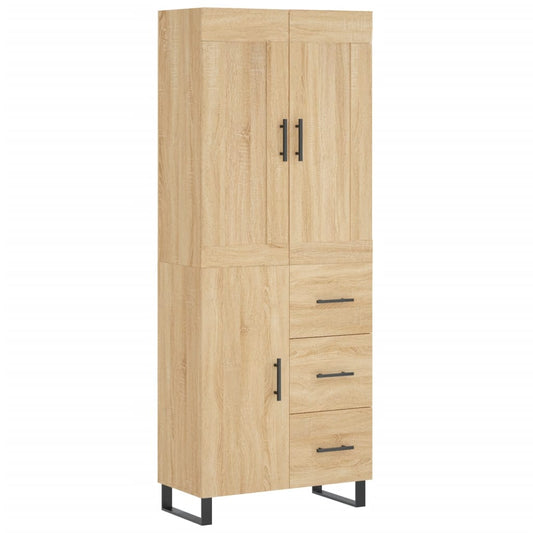 Highboard Sonoma-Eiche 69,5x34x180 cm Holzwerkstoff