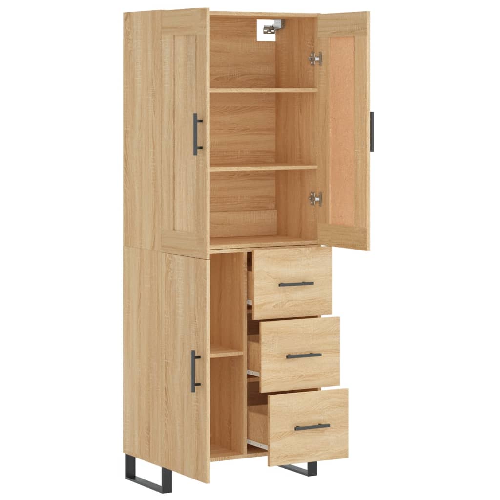 Highboard Sonoma-Eiche 69,5x34x180 cm Holzwerkstoff