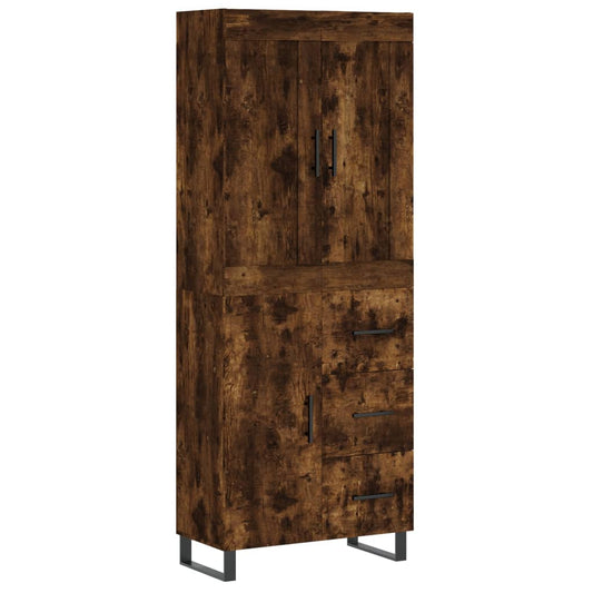 Highboard Räuchereiche 69,5x34x180 cm Holzwerkstoff