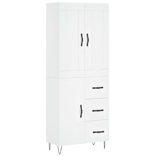 Highboard Weiß 69,5x34x180 cm Holzwerkstoff