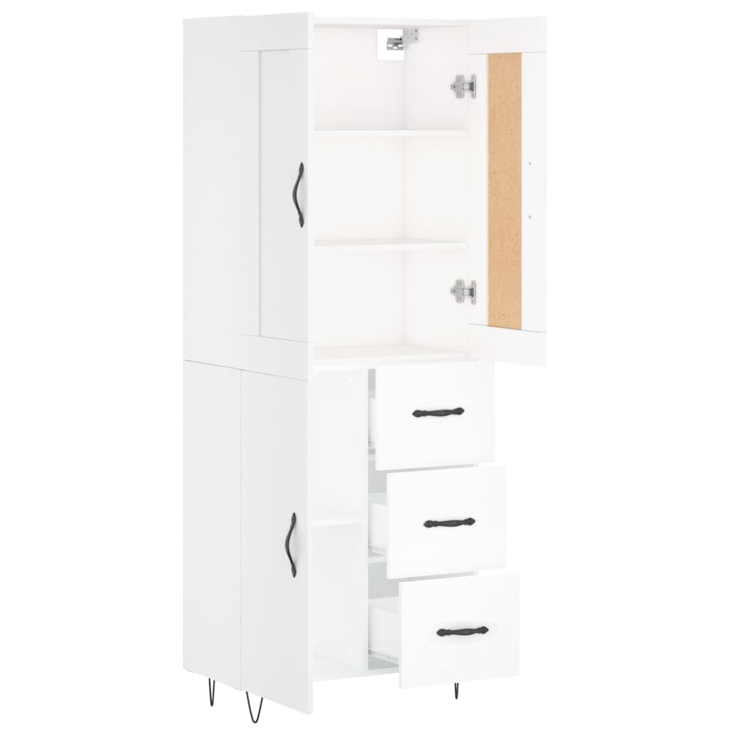 Highboard Weiß 69,5x34x180 cm Holzwerkstoff