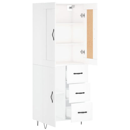 Highboard Weiß 69,5x34x180 cm Holzwerkstoff