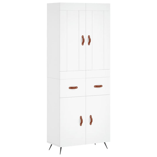 Highboard Weiß 69,5x34x180 cm Holzwerkstoff