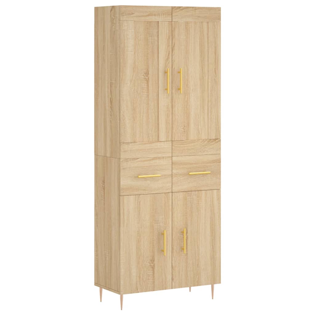 Highboard Sonoma-Eiche 69,5x34x180 cm Holzwerkstoff