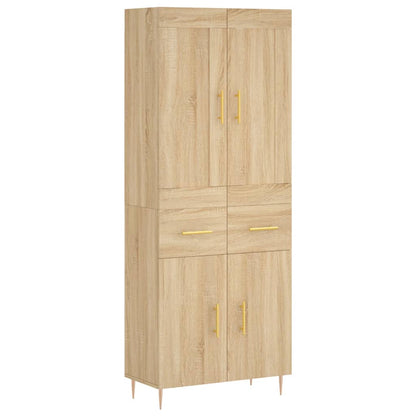 Highboard Sonoma-Eiche 69,5x34x180 cm Holzwerkstoff