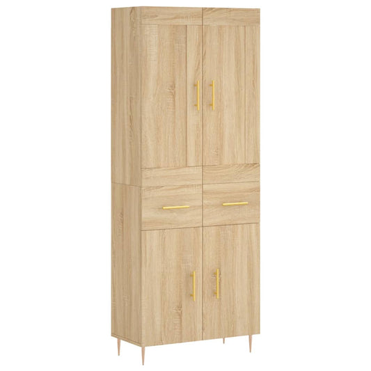 Highboard Sonoma-Eiche 69,5x34x180 cm Holzwerkstoff