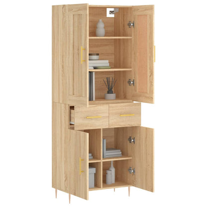 Highboard Sonoma-Eiche 69,5x34x180 cm Holzwerkstoff