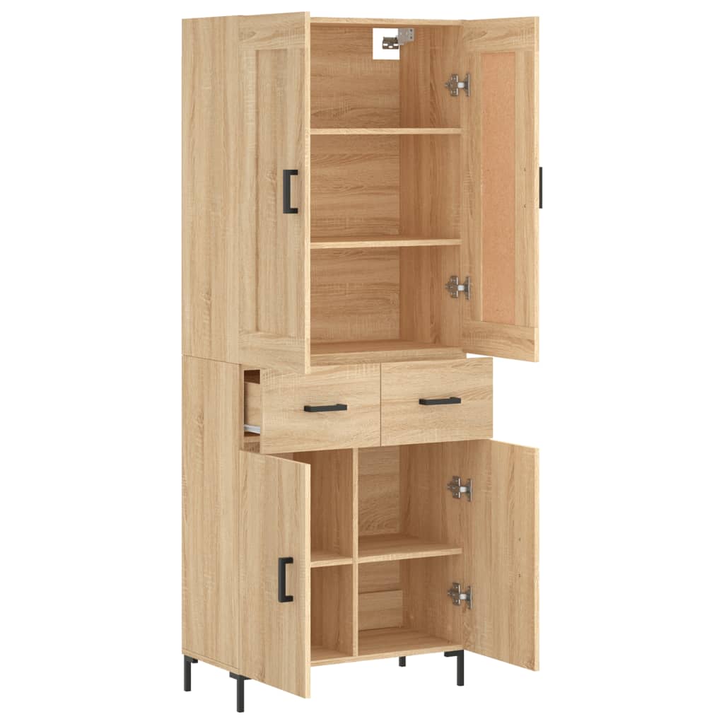 Highboard Sonoma-Eiche 69,5x34x180 cm Holzwerkstoff