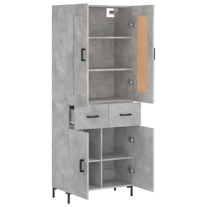 Highboard Betongrau 69,5x34x180 cm Holzwerkstoff