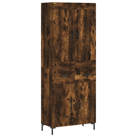 Highboard Räuchereiche 69,5x34x180 cm Holzwerkstoff