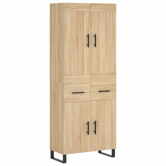Highboard Sonoma-Eiche 69,5x34x180 cm Holzwerkstoff