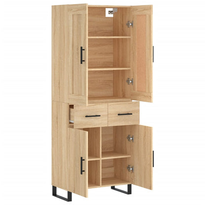 Highboard Sonoma-Eiche 69,5x34x180 cm Holzwerkstoff