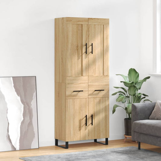 Highboard Sonoma-Eiche 69,5x34x180 cm Holzwerkstoff
