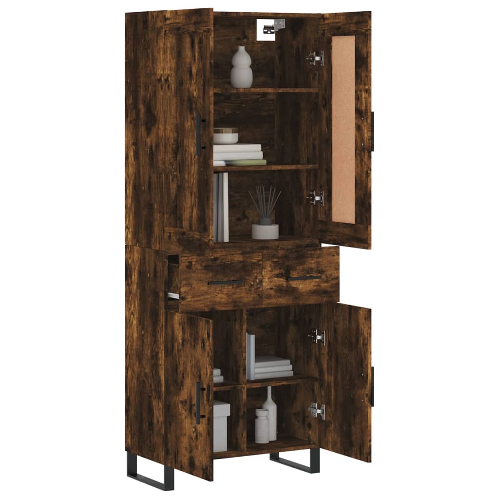 Highboard Räuchereiche 69,5x34x180 cm Holzwerkstoff