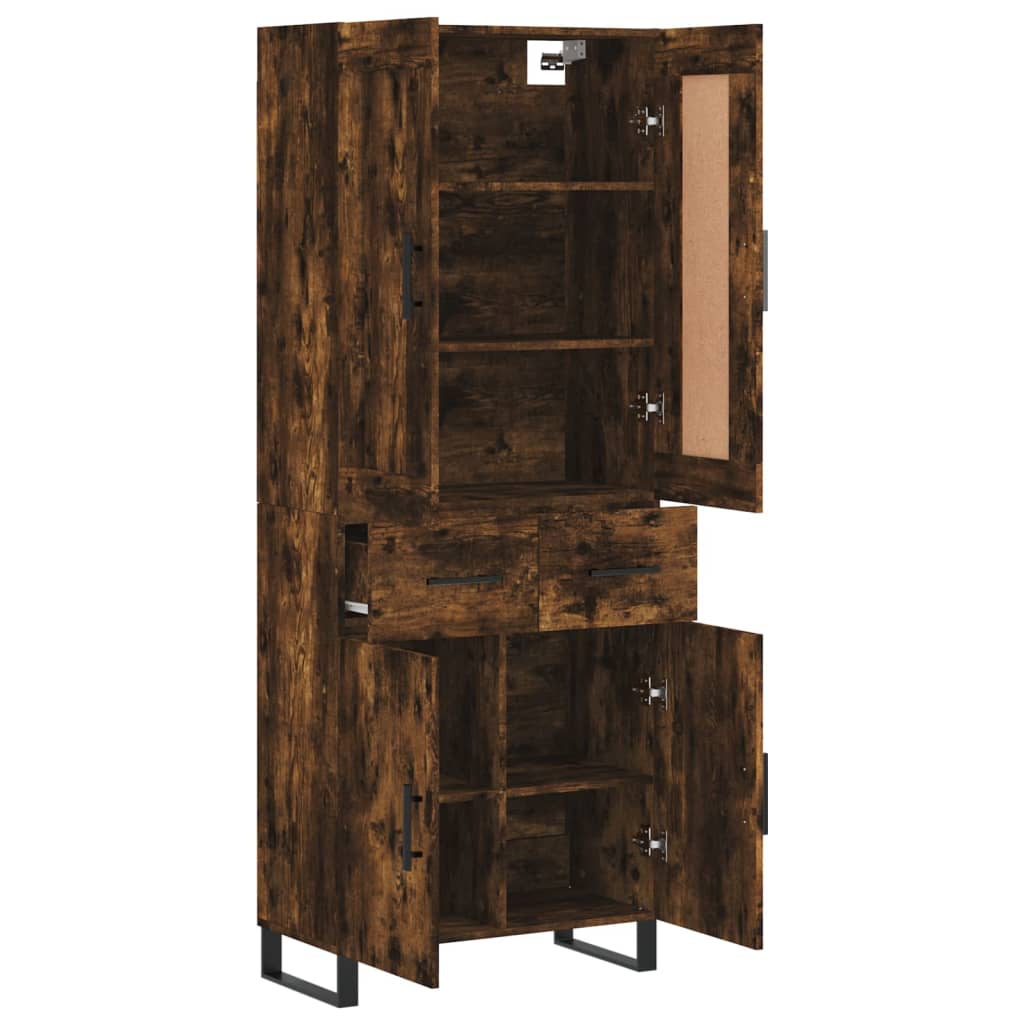 Highboard Räuchereiche 69,5x34x180 cm Holzwerkstoff