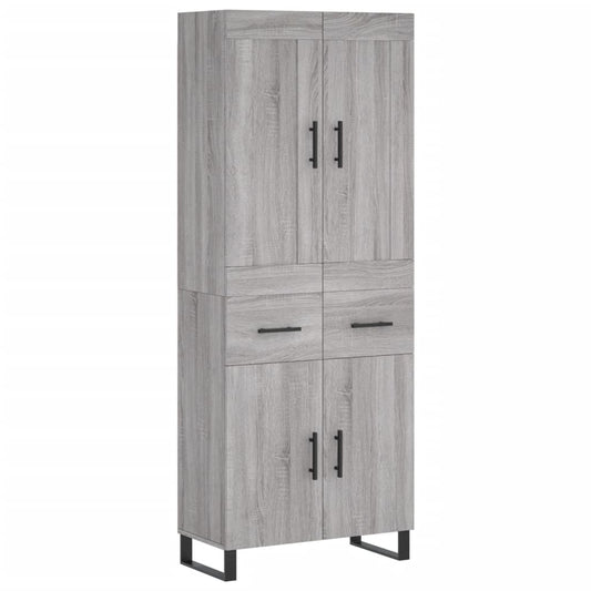 Highboard Grau Sonoma 69,5x34x180 cm Holzwerkstoff