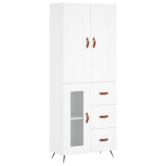 Highboard Weiß 69,5x34x180 cm Holzwerkstoff