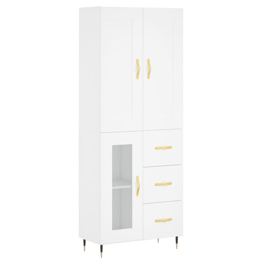 Highboard Weiß 69,5x34x180 cm Holzwerkstoff
