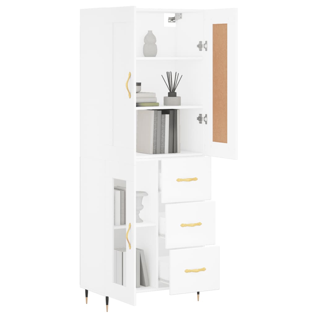 Highboard Weiß 69,5x34x180 cm Holzwerkstoff