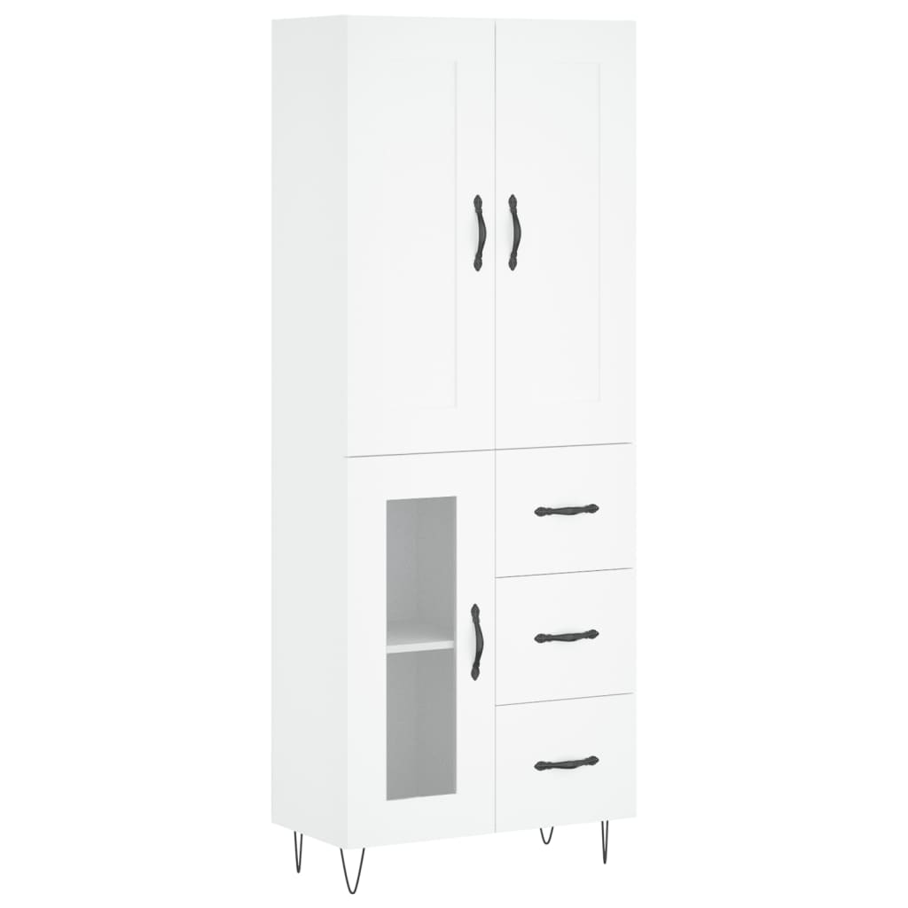Highboard Weiß 69,5x34x180 cm Holzwerkstoff