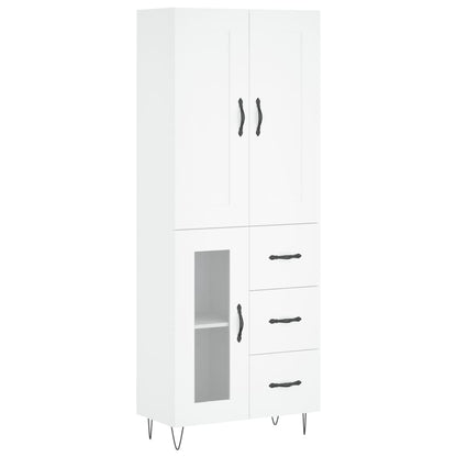 Highboard Weiß 69,5x34x180 cm Holzwerkstoff