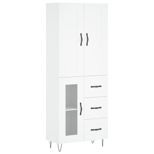 Highboard Weiß 69,5x34x180 cm Holzwerkstoff