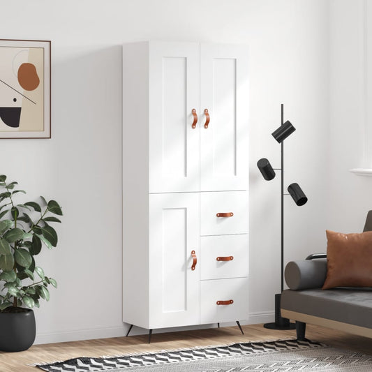 Highboard Weiß 69,5x34x180 cm Holzwerkstoff