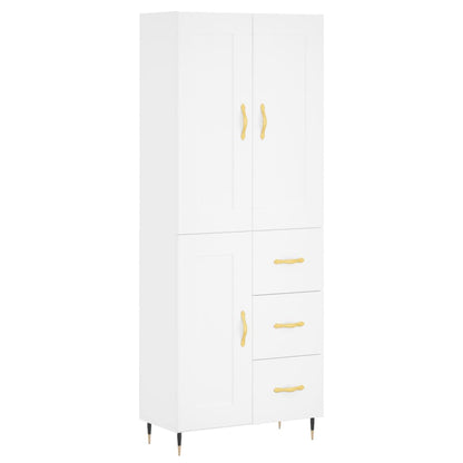 Highboard Weiß 69,5x34x180 cm Holzwerkstoff