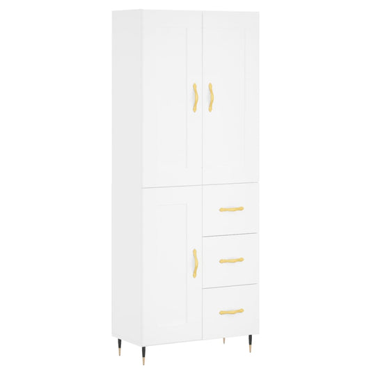 Highboard Weiß 69,5x34x180 cm Holzwerkstoff