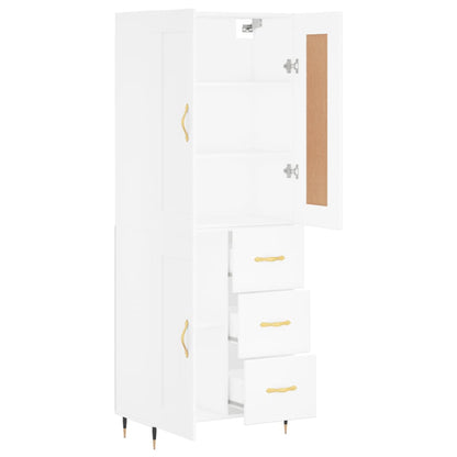 Highboard Weiß 69,5x34x180 cm Holzwerkstoff