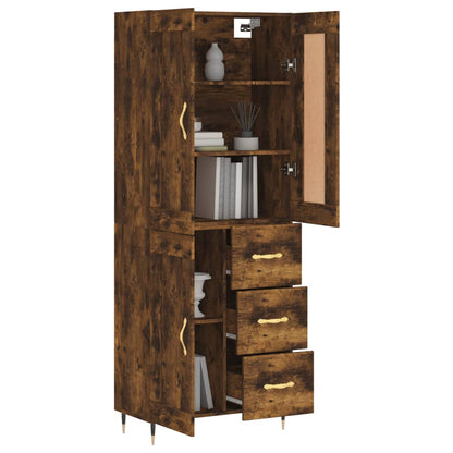 Highboard Räuchereiche 69,5x34x180 cm Holzwerkstoff