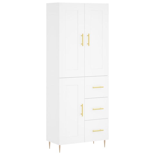 Highboard Weiß 69,5x34x180 cm Holzwerkstoff