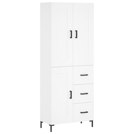 Highboard Weiß 69,5x34x180 cm Holzwerkstoff