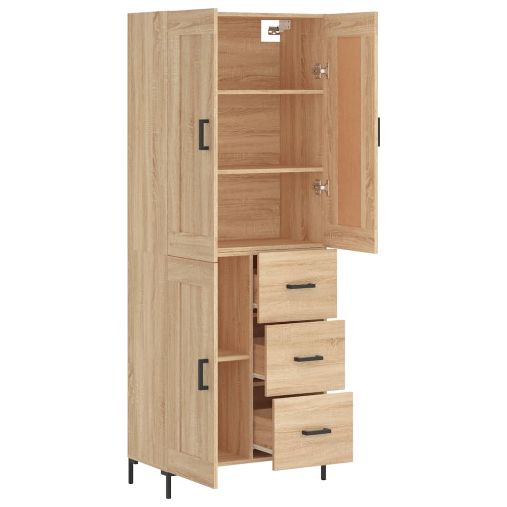Highboard Sonoma-Eiche 69,5x34x180 cm Holzwerkstoff