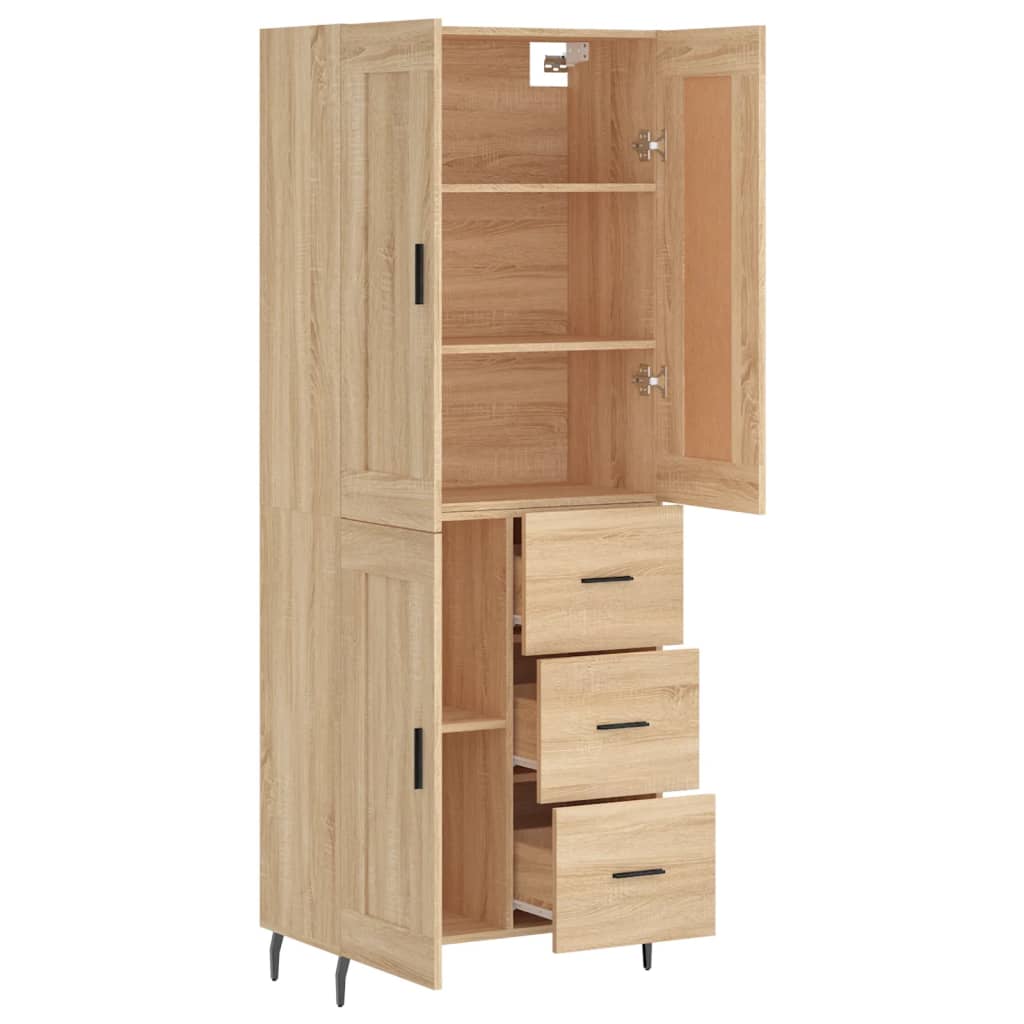 Highboard Sonoma-Eiche 69,5x34x180 cm Holzwerkstoff