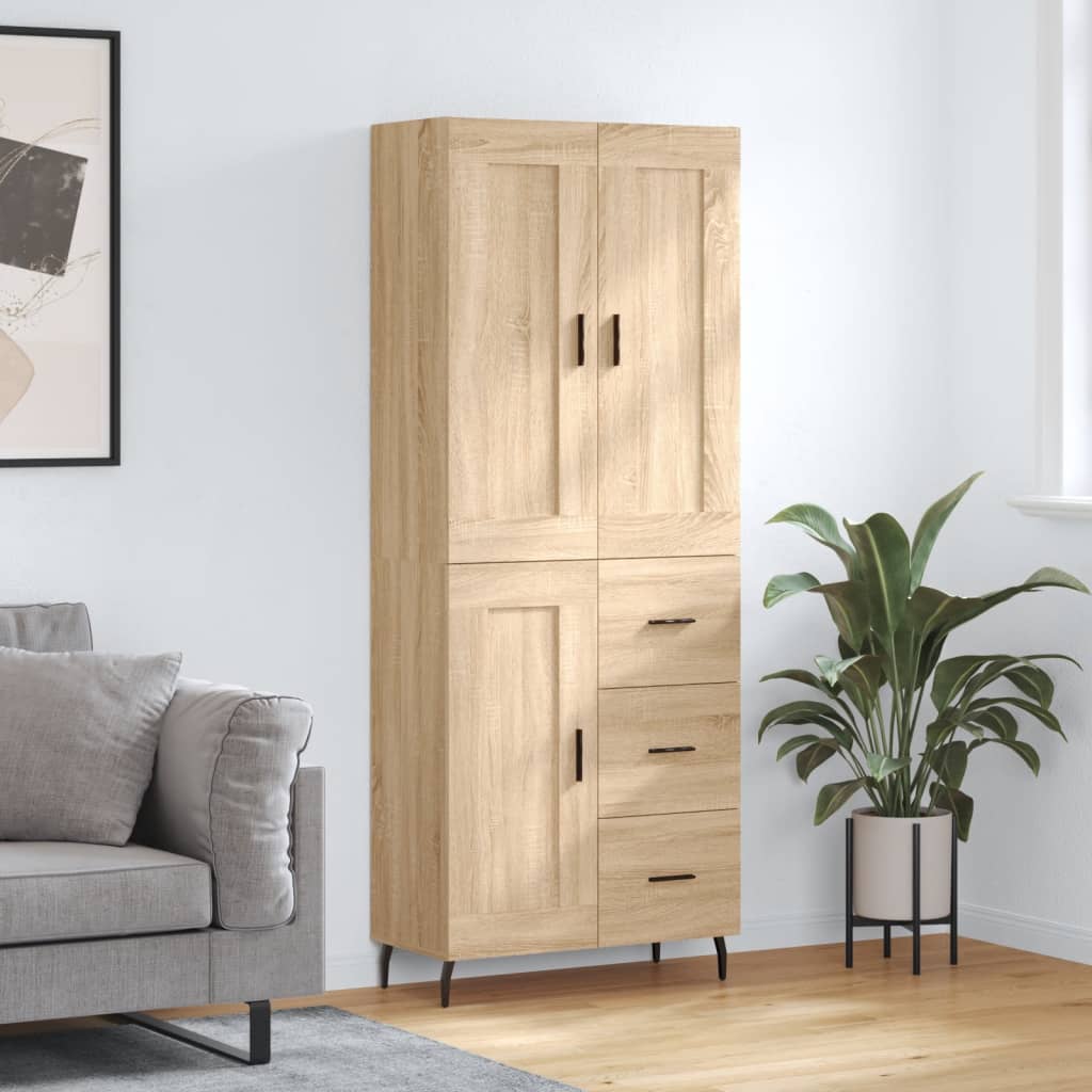 Highboard Sonoma-Eiche 69,5x34x180 cm Holzwerkstoff