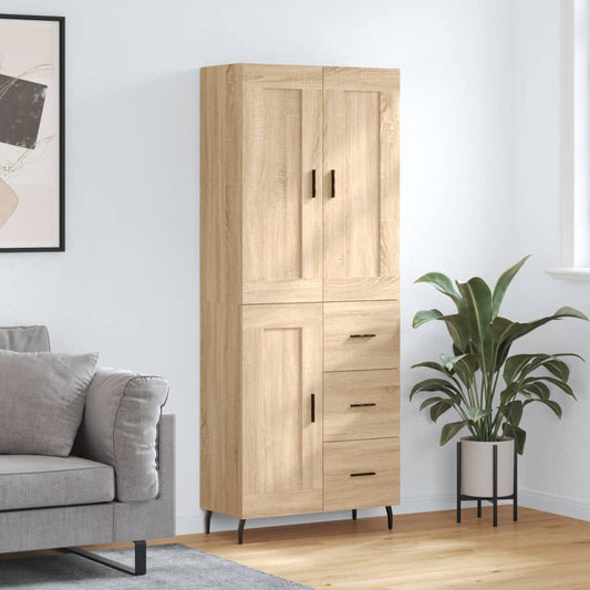 Highboard Sonoma-Eiche 69,5x34x180 cm Holzwerkstoff