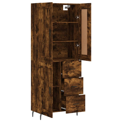 Highboard Räuchereiche 69,5x34x180 cm Holzwerkstoff
