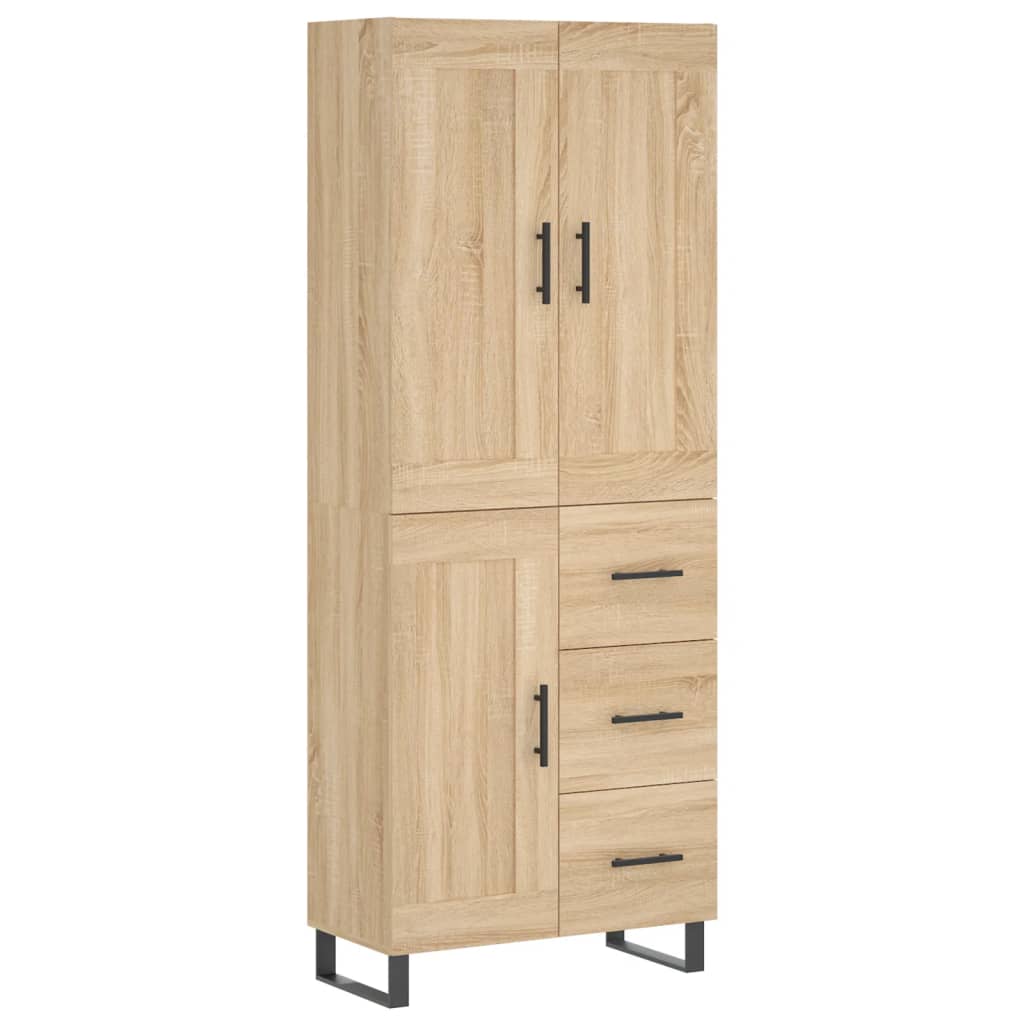 Highboard Sonoma-Eiche 69,5x34x180 cm Holzwerkstoff